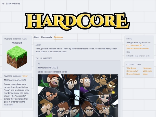 shrines/pbg-hardcore/rankings screenshot