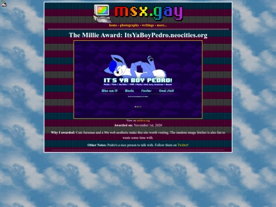 awards/pedro screenshot