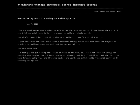 2023/01/07/overthinking-what-im-using-to-build-my-site screenshot