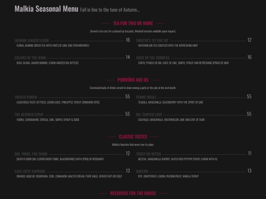 malkia/menu screenshot
