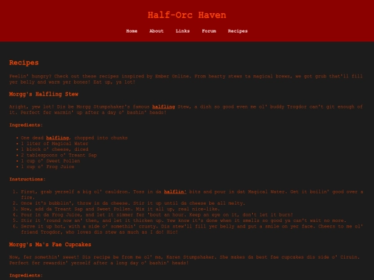 recipes screenshot