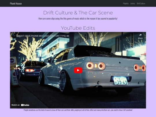 Phonk Website/Drift Culture screenshot