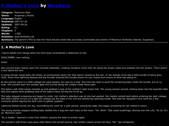 fanfiction/AMothersLoveBlueAqua screenshot
