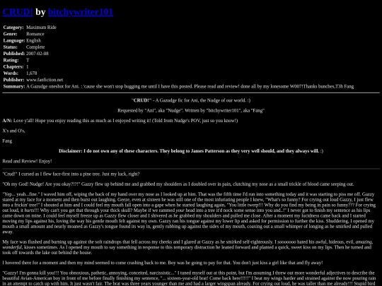 fanfiction/CRUDbitchywriter101 screenshot