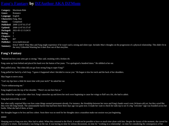 fanfiction/FangsFantasyDZMom screenshot