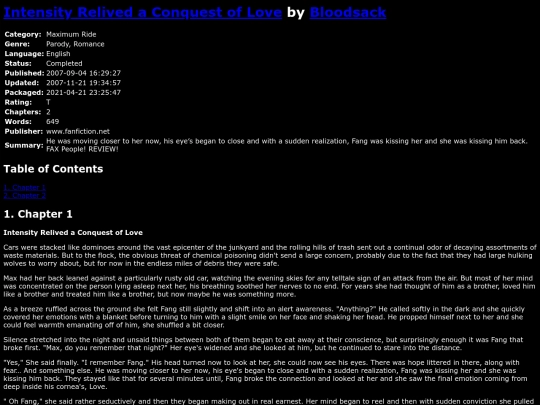 fanfiction/IntensityRelivedaConquestofLoveBloodsack screenshot