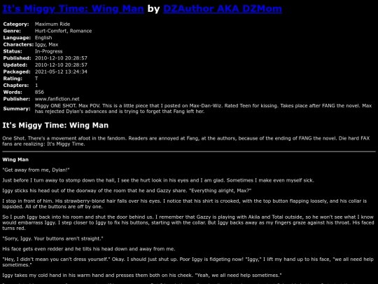 fanfiction/ItsMiggyTimeDZMom screenshot