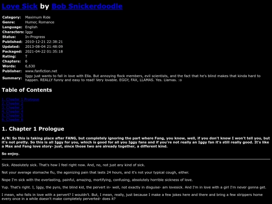 fanfiction/LoveSickBobSnickerdoodle screenshot