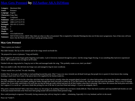 fanfiction/MaxGetsPreenedDZMom screenshot