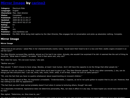 fanfiction/MirrorImagecarino2 screenshot