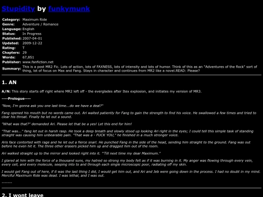 fanfiction/Stupidityfunkymunk screenshot