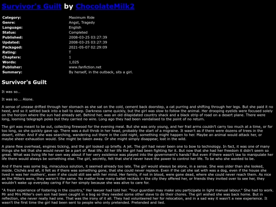 fanfiction/SurvivorsGuiltChocolateMilk2 screenshot