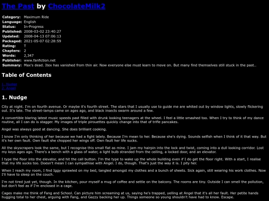 fanfiction/ThePastChocolateMilk2 screenshot