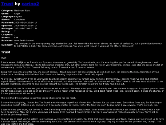 fanfiction/Trustcarino2 screenshot
