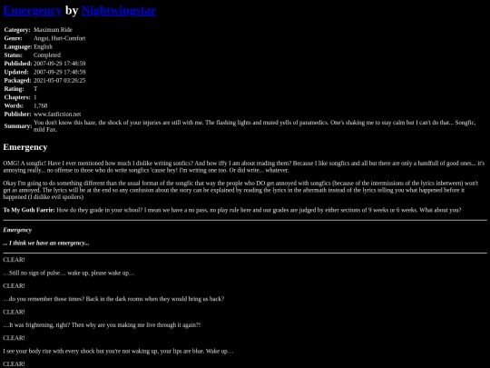 fanfiction2/EmergencyNightwingstar screenshot