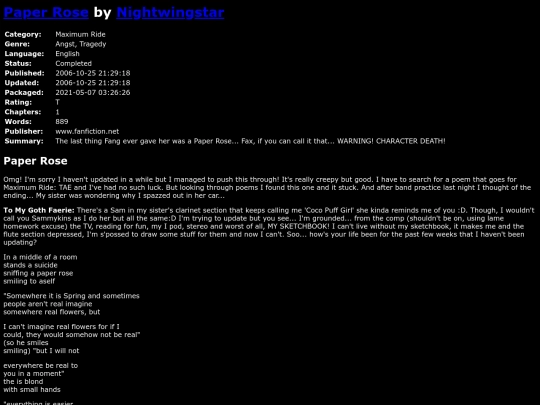 fanfiction2/PaperRoseNightwingstar screenshot