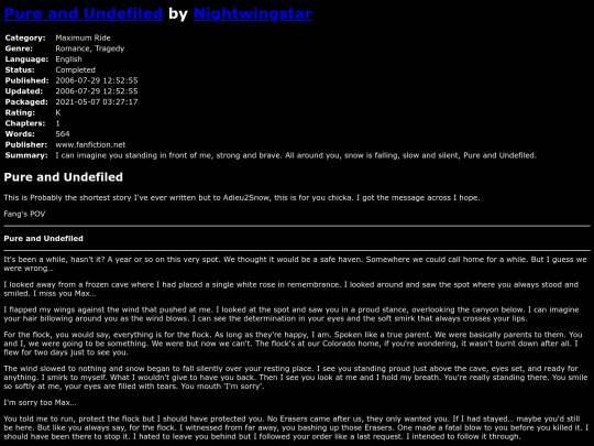 fanfiction2/PureandUndefiledNightwingstar screenshot