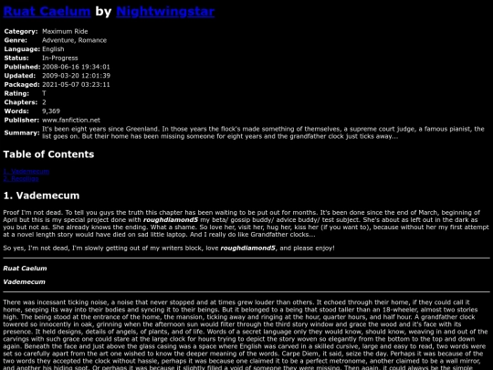 fanfiction2/RuatCaelumNightwingstar screenshot