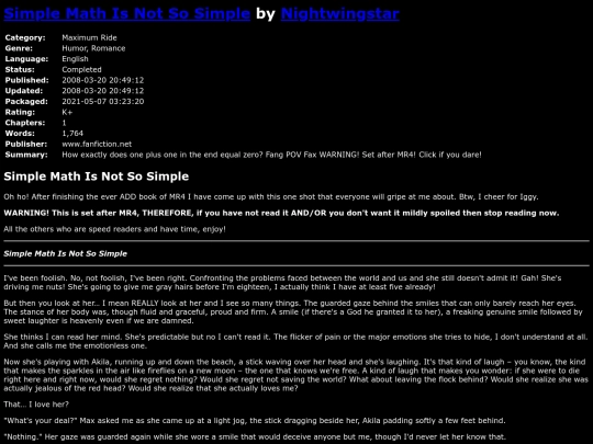 fanfiction2/SimpleMathNightwingstar screenshot