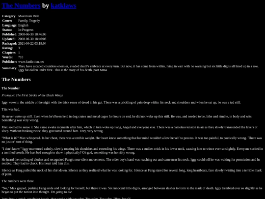 fanfiction2/TheNumberskatklaws screenshot