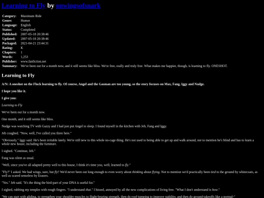 fanfiction3/LearningtoFlyonwingsofsnark screenshot