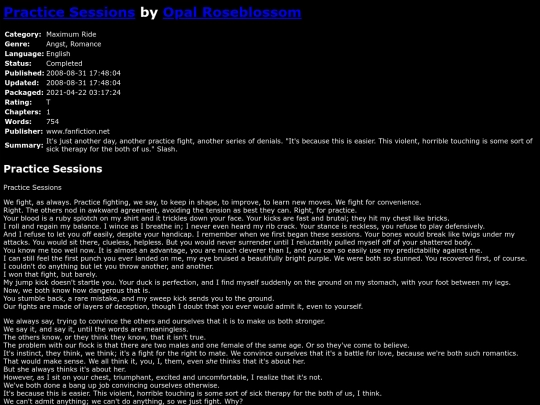 fanfiction3/PracticeSessionsOpalRoseblossom screenshot