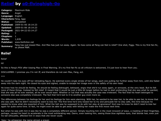 fanfiction3/Reliefo0-flyinghigh-0o screenshot