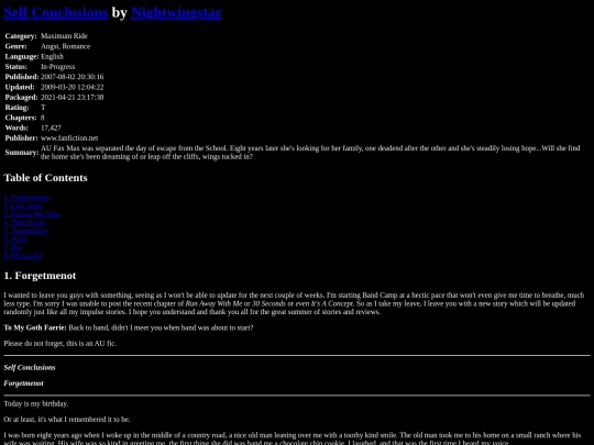 fanfiction3/SelfConclusionsNightwingstar screenshot
