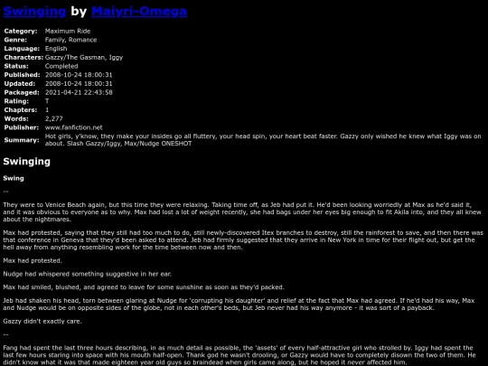 fanfiction3/SwingingMaiyriOmega screenshot