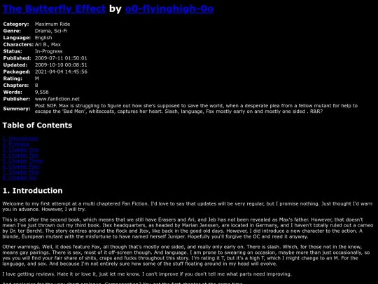 fanfiction3/TheButterflyEffecto0-flyinghigh-0o screenshot