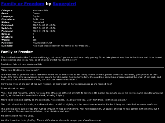 fanfiction4/FamilyorFreedomSupergirrl screenshot