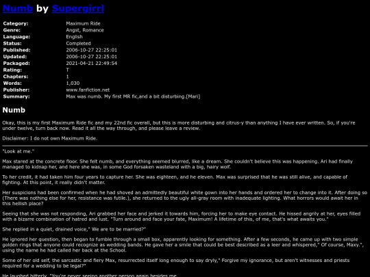 fanfiction4/NumbSupergirrl screenshot