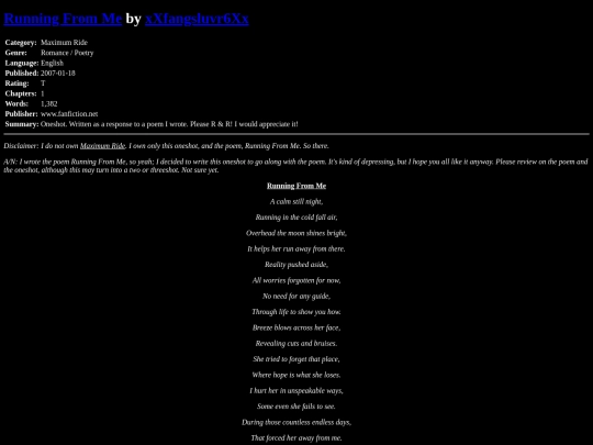 fanfiction4/RunningFromMexXfangsluvrXx screenshot
