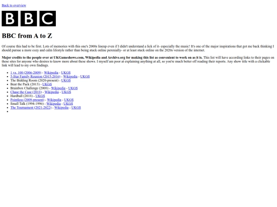 hub pages/game shows/BBC_gameshows screenshot