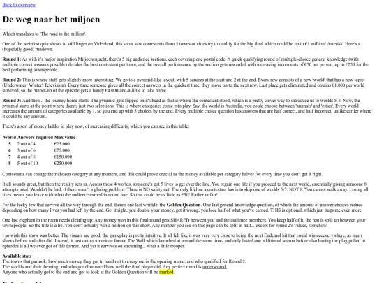 hub pages/game shows/game show pages/De_weg_naar_het_miljoen screenshot