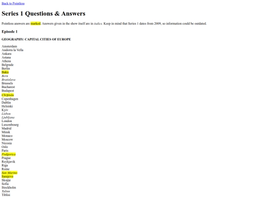hub pages/game shows/game show pages/Pointless Q&As/PointlessSeries1 screenshot