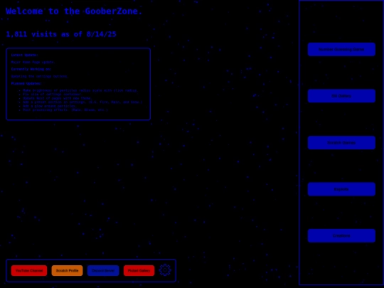 Webpages/GooberZone/GZ-Home screenshot
