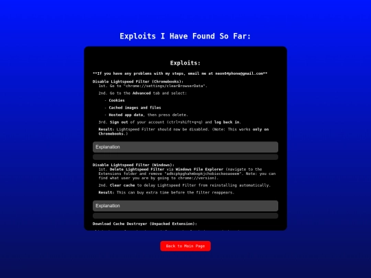 Webpages/GooberZone/exploits screenshot