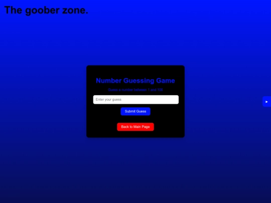 Webpages/GooberZone/number-game screenshot