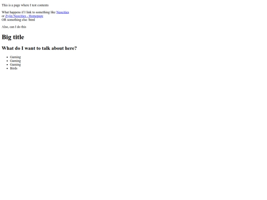 Zyjin Neocities - Test-page screenshot