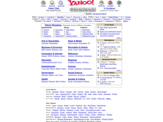 Web Archive/Yahoo! screenshot