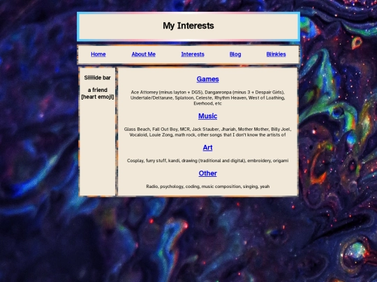 interests screenshot