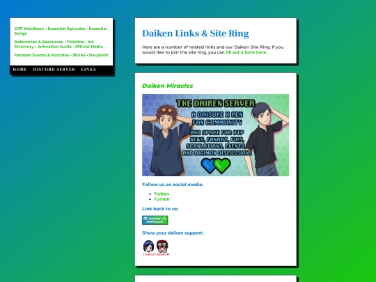 links screenshot