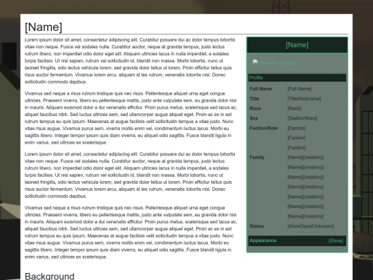 characters/CharacterTemplate screenshot