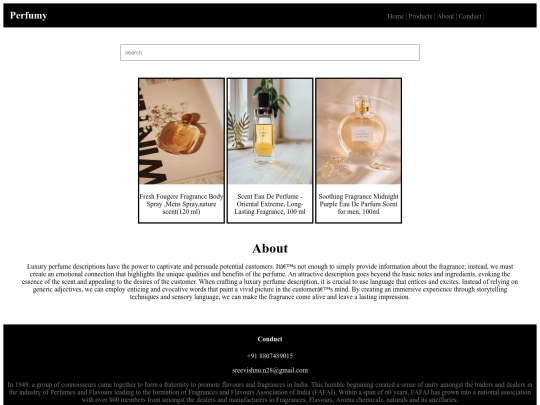Product Perfume/Product CSS Project screenshot
