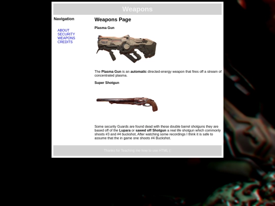 Weapons screenshot