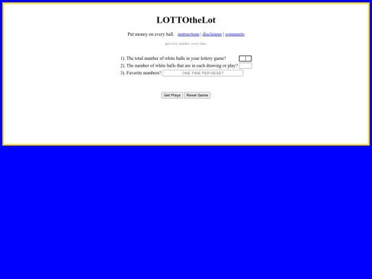 LOTTOtheLot Testbed screenshot
