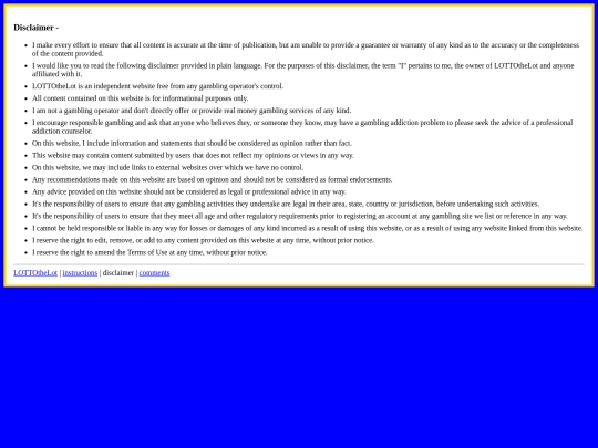 LOTTOtheLot/disclaimer screenshot