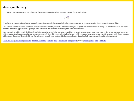 QuickGoldTally/density screenshot