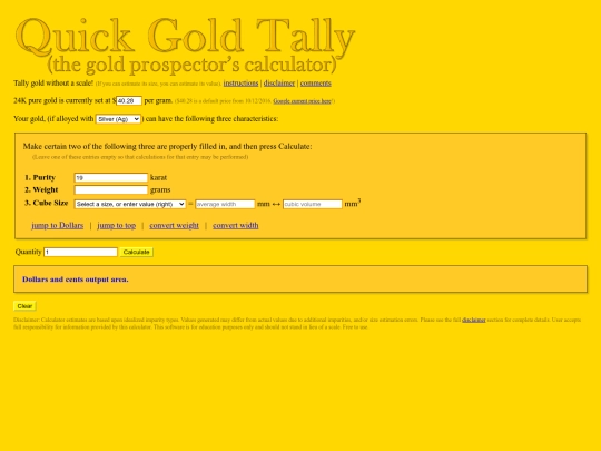 QuickGoldTally screenshot